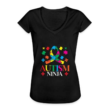 Autismus-ninja-asperger-syndrom-spektrum - Frauen Vintage T-Shirt - Schwarz - Vorne - Danielle (179cm)