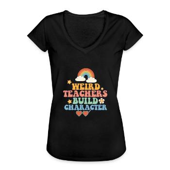 Des enseignants bizarres construisent un personnage à l’école groovy - T-shirt vintage Femme - noir - Devant - Danielle (179cm)