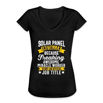 Solarpanel-Installateur Techniker Männer Erneuerbar - Frauen Vintage T-Shirt - Schwarz - Vorne - Danielle (179cm)
