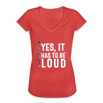 Joueur de clarinette pour fille Femmes Fille Drôle - T-shirt vintage Femme - rouge chiné - Devant - Danielle (179cm)
