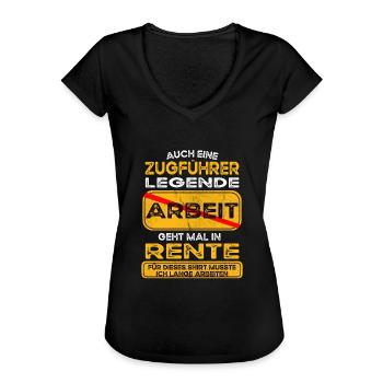 Zugführer lustiges Rente Pension - Frauen Vintage T-Shirt - Schwarz - Vorne