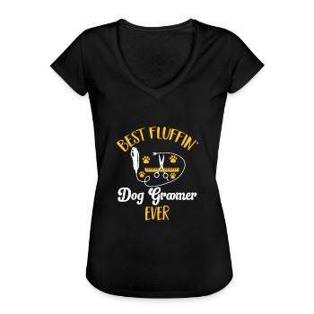 Salon de coiffure pour chiens - T-shirt vintage Femme - noir - Devant - Danielle (179cm)