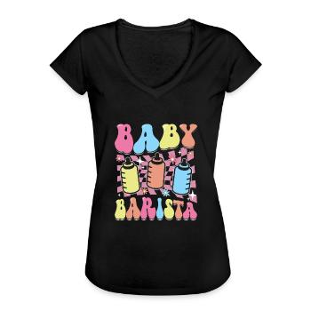 Infirmière Bébé Maternité Infirmière - T-shirt vintage Femme - noir - Devant - Danielle (179cm)