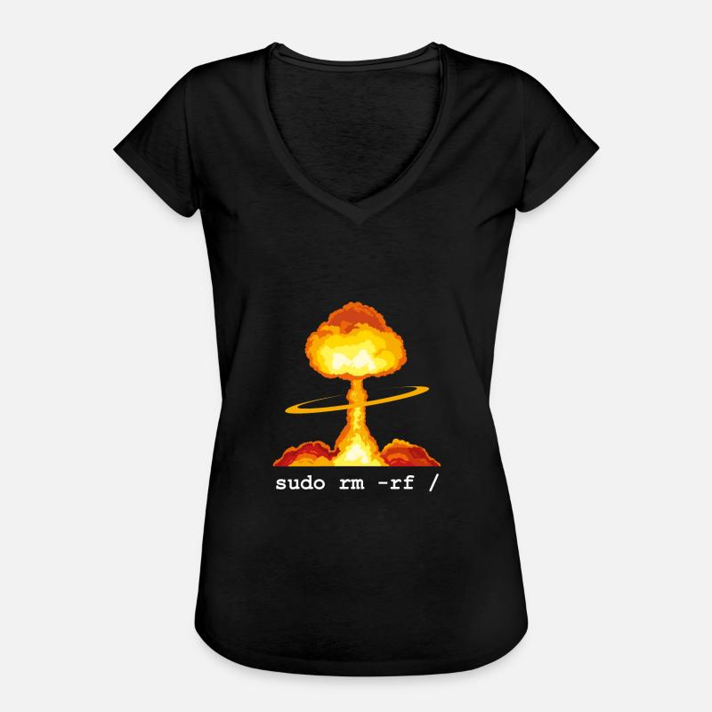 Linux divertente Linux Command Sudo RM RF per gli uomini - Maglietta vintage donna - nero