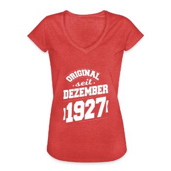 December 1927 Original for 96 years man woman - Women's Vintage T-Shirt - heather red - Front - Danielle (179cm)