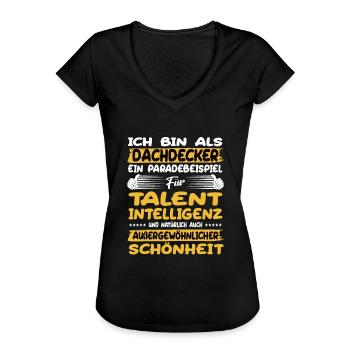 dachdecker ein Paradebeispiel für Talent - Frauen Vintage T-Shirt - Schwarz - Vorne