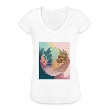 Pastel Magic: Surreal Botany - Women's Vintage T-Shirt - charcoal grey - Front - Danielle (179cm)