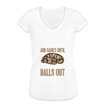 Ball Python Schlange Königspython - Frauen Vintage T-Shirt - Schwarz - Vorne - Danielle (179cm)