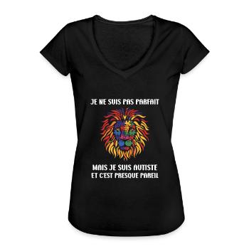 sensibilisation a l'autisme autiste - T-shirt vintage Femme - noir - Devant