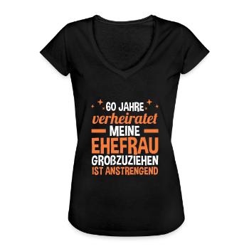 Ehe Diamantene Hochzeit 60 Jahre Verheiratet Hochz - Frauen Vintage T-Shirt - Schwarz - Vorne - Danielle (179cm)