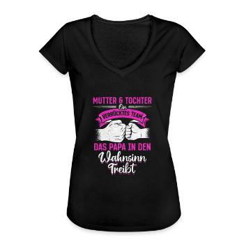 Mutter & Tochter Zusammen unschlagbar - Frauen Vintage T-Shirt - Schwarz - Vorne - Danielle (179cm)