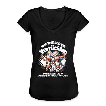 Lustige Kühe Ärger machen BFF - Frauen Vintage T-Shirt - Schwarz - Vorne - Danielle (179cm)