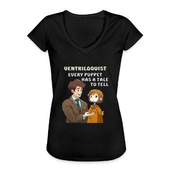 VENTRILOQUIST EVERY PUPPET HAS A TALE TO - Women's Vintage T-Shirt - black - Front - Danielle (179cm)