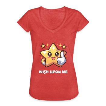 Wish upon me - Women's Vintage T-Shirt - heather red - Front - Danielle (179cm)