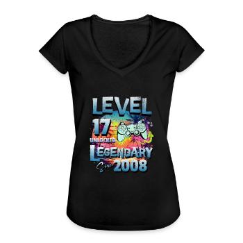 Level 17 Freigeschaltet seit 1982 Geburtstag - Frauen Vintage T-Shirt - Schwarz - Vorne - Danielle (179cm)