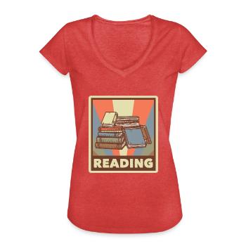 Book Nerd Learning Librarian Reading - Women's Vintage T-Shirt - heather red - Front - Danielle (179cm)