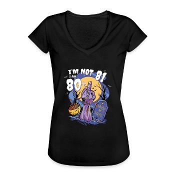 Zombie Finger 81. Geburtstag - Gruseliger Spaß für - Frauen Vintage T-Shirt - Schwarz - Vorne - Danielle (179cm)