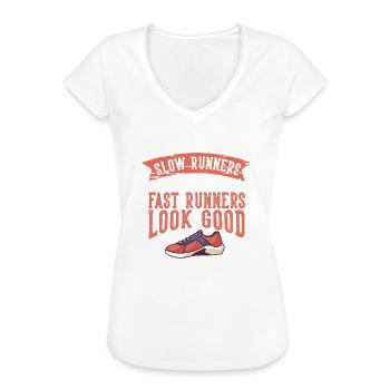 Slow Runners Fast Runners Running - Women's Vintage T-Shirt - black - Front - Danielle (179cm)