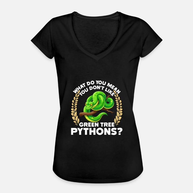 Green Tree Python - Frauen Vintage T-Shirt - Schwarz