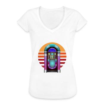 Retro Music Machine Vintage Audio Jukebox - Frauen Vintage T-Shirt - Schwarz - Vorne - Danielle (179cm)