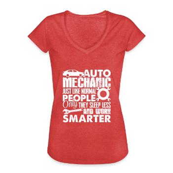 Auto Mechanic Auto Mechanic Work Smarter - Women's Vintage T-Shirt - heather red - Front - Danielle (179cm)