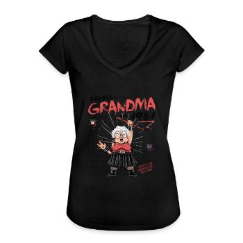 Badass Mamie Depuis 1961 - Vintage 64ème Anniversaire - T-shirt vintage Femme - noir - Devant - Danielle (179cm)