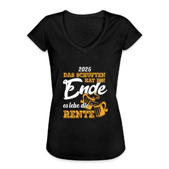2025 Das schuften hat ein Ende es lebe Ruhestand - Frauen Vintage T-Shirt - Schwarz - Vorne - Danielle (179cm)