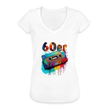 CASSETTE DE MUSIQUE années 60 - T-shirt vintage Femme - noir - Devant - Danielle (179cm)
