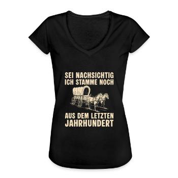 Sei nachsichtig Letztes Jahrhundert Mama Geschenk - Frauen Vintage T-Shirt - Schwarz - Vorne - Danielle (179cm)