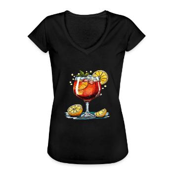 DRINK MIX RED - Women's Vintage T-Shirt - black - Front - Danielle (179cm)
