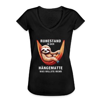 RUHESTAND IN DER HÄNGEMATTE - Frauen Vintage T-Shirt - Schwarz - Vorne