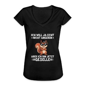 Gesellenprüfung Eichhörnchen Ausbildung Abschluss - Frauen Vintage T-Shirt - Schwarz - Vorne - Danielle (179cm)