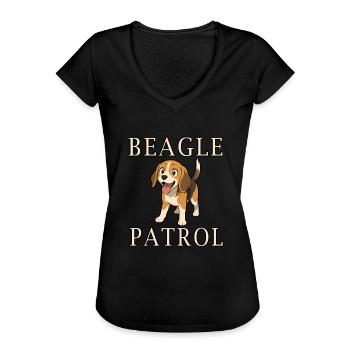 Patrouille de beagles - T-shirt vintage Femme - noir - Devant - Danielle (179cm)