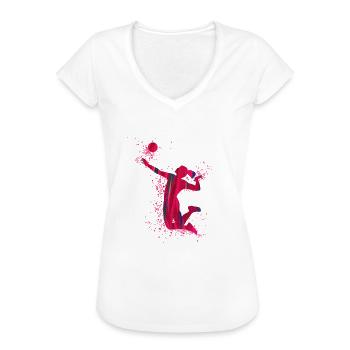 volleyball, volleyballerin, Beachball,Graffiti - Frauen Vintage T-Shirt - Schwarz - Vorne - Danielle (179cm)