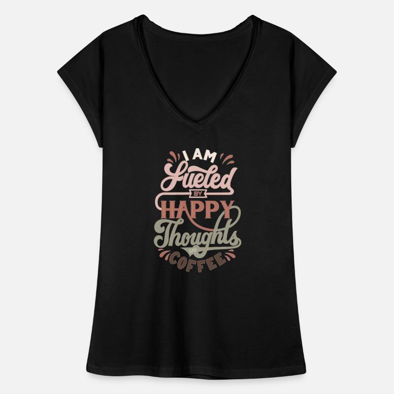 Happy Thoughts and Coffee Frauen Vintage T-Shirt