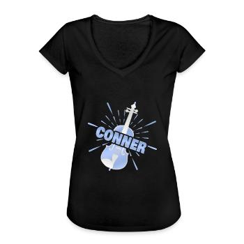 Violon Conner - T-shirt vintage Femme - noir - Devant - Danielle (179cm)