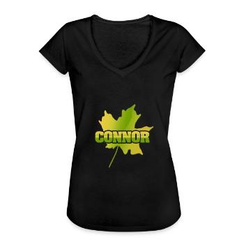 Maple Leaf Connor - Women's Vintage T-Shirt - black - Front - Danielle (179cm)
