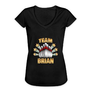 Bowling Brian - Frauen Vintage T-Shirt - Schwarz - Vorne - Danielle (179cm)