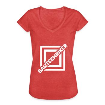 Bautechniker als Job - Frauen Vintage T-Shirt - Rot meliert - Vorne - Danielle (179cm)