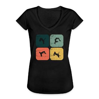 BackFlip, Salto, Turnen, Parkour, Geschenk, Fun - Frauen Vintage T-Shirt - Schwarz - Vorne