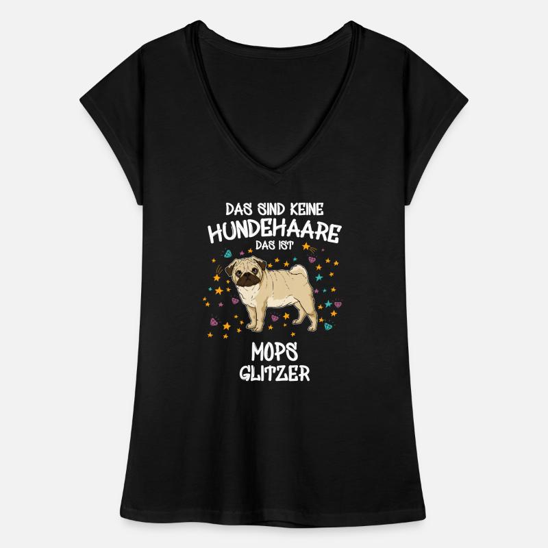 Mops Glitzer Hundehalter Hunde Geschenk Frauen Vintage T-Shirt