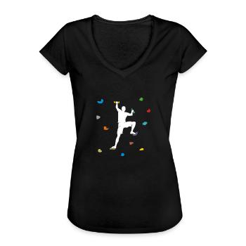 Bouldern Boulderhalle Wand Geschenk - Frauen Vintage T-Shirt - Schwarz - Vorne - Danielle (179cm)