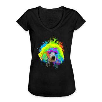 Splash Art Pudel Hund Hundehalter Geschenk - Frauen Vintage T-Shirt - Schwarz - Vorne