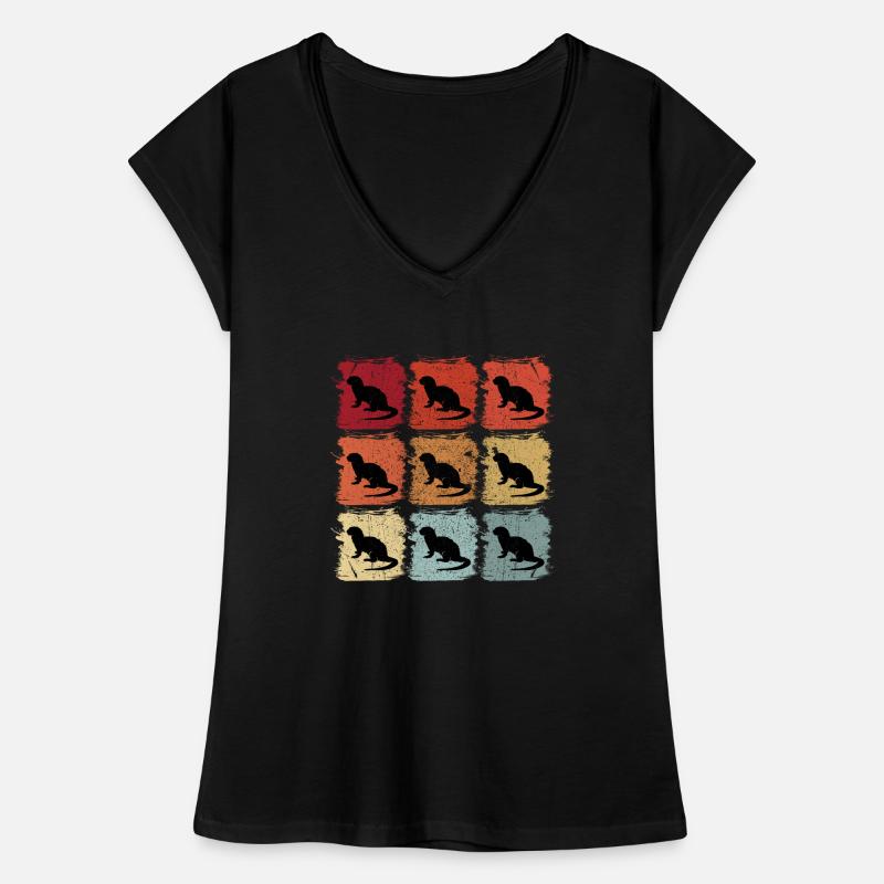 Retro Pop Art Otter Tier Geschenk Frauen Vintage T-Shirt