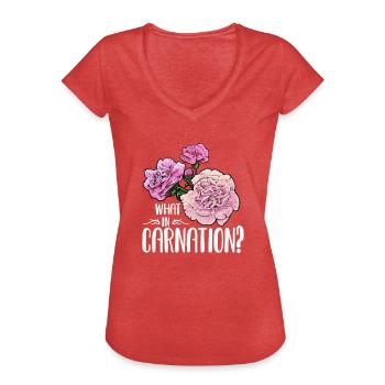 Fleuriste Amateurs de fleurs Œillets Fleurs Jardinier - T-shirt vintage Femme - rouge chiné - Devant - Danielle (179cm)