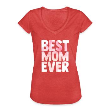 Meilleure fête des mères de tous les temps - T-shirt vintage Femme - rouge chiné - Devant - Danielle (179cm)