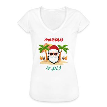 Christmas in July, Christmas, summer mood - Women's Vintage T-Shirt - black - Front - Danielle (179cm)
