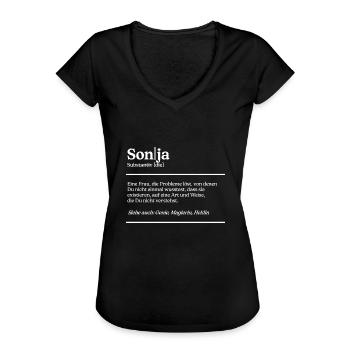 Sonja Name Definition Design für stolze Sonjas - Frauen Vintage T-Shirt - Schwarz - Vorne - Danielle (179cm)