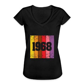 1968 - Frauen Vintage T-Shirt - Schwarz - Vorne - Danielle (179cm)