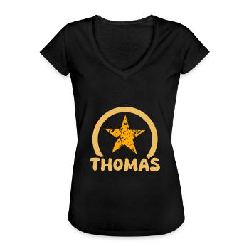 Thomas - T-shirt vintage Femme - noir - Devant - Danielle (179cm)